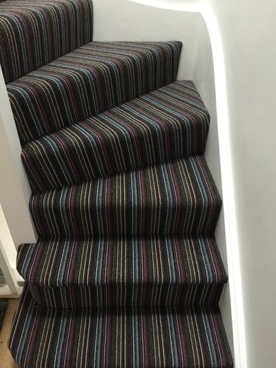 stripy stair carpet